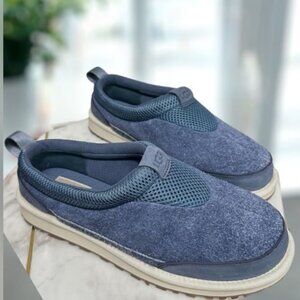 UGG Tasman IOE Clog Slippers Mens 10 Blue Suede Wool Lined Slip On EU 43 Hardsol